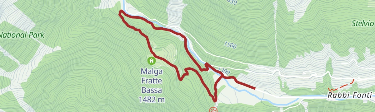 Route map: Walk at Malga Fratte Bassa
